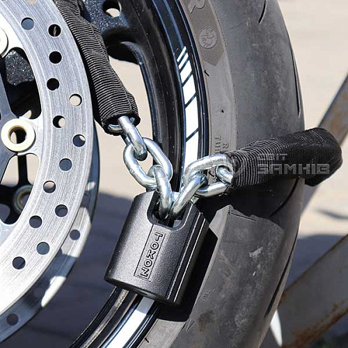 Замок для велосипеда TOKOZ Moto Pluto 50 Black з ланцюгом 200см 3 ключа - Фото №21