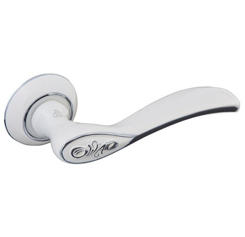 Ручки на розеті GAVROCHE Indium AL-A5 W/CP біла емаль/хром - Фото №4