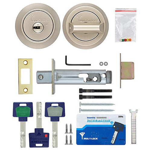 Замок врезной MUL-T-LOCK Dead Bolt Hercular Interactive+ (BS60 / 70мм) никель сатин - Фото №6