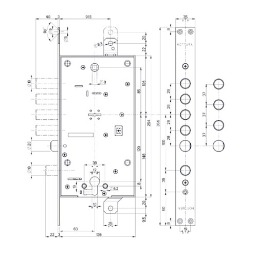 Механізм замка MOTTURA 54.797L8B00CS3Z MATIC (BS66*85мм) ключ 60мм - Фото №5