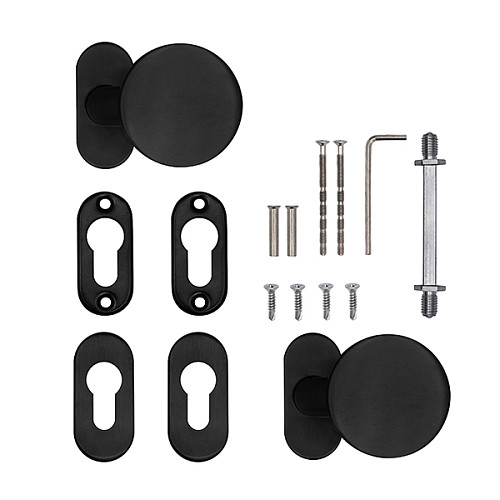 Ручки на розеті ABARO Lido FF фіксована-фіксована чорний - Фото №4