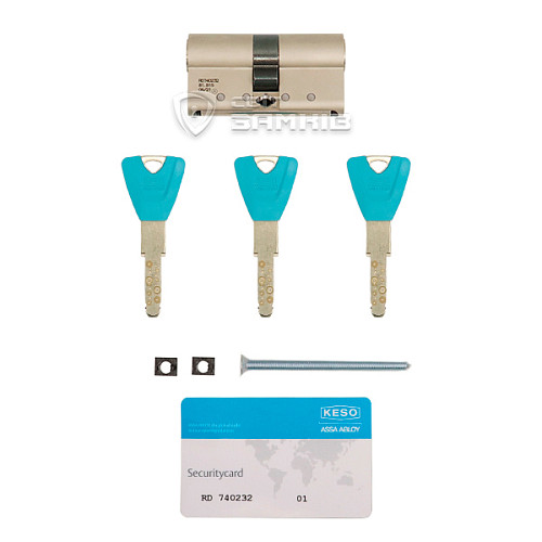 Циліндр KESO 8000 70 (30*40) нікель сатин 3 ключа - Фото №5