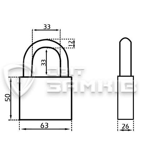 Замок навісний APECS PD-01-63 (3 ключа) - Фото №6