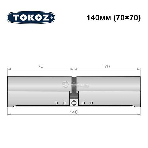 Цилиндр TOKOZ Pro300 140 (70*70) никель матовый - Фото №8