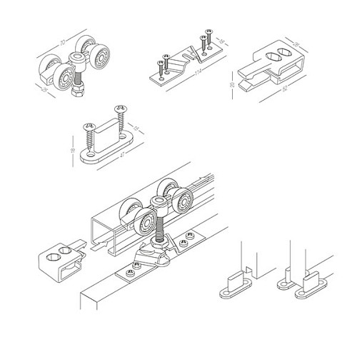 Комплект роликов для раздвижной системы MVM SD-100 100 кг на 1 полотно - Фото №7