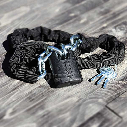 Замок для велосипеда TOKOZ Moto Pluto 50 Black з ланцюгом 200см 3 ключа - Фото №25