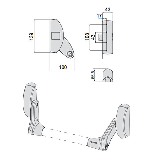 Механізм антипаніки CISA Fast Push 59607.10 протипожежний врізний чорний - Фото №12