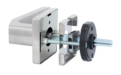 Ручки на розетте ROSTEX Quadrum H58 фиксированная-нажимная нержавеющая сталь матовая - Фото №3