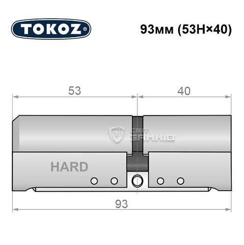 Цилиндр TOKOZ Pro400 93 (53H*40) (H - закаленная сторона) никель матовый - Фото №8