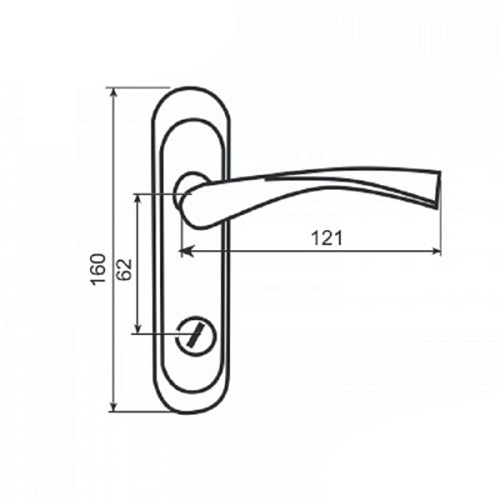 Ручки на планці BRUNO Bravo 62 WC матовий хром/хром - Фото №2