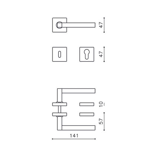 Ручки на розетте OLIVARI Time Q CA хром глянцевый/матовый - Фото №4