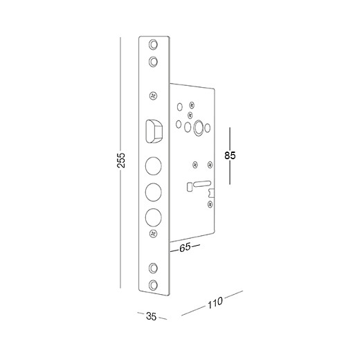 Механізм замка HORST HR-05С (BS65*85мм) - Фото №2
