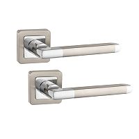 Ручки на розеті PUNTO Pluton (QR) SN/CP матовий нікель/хром