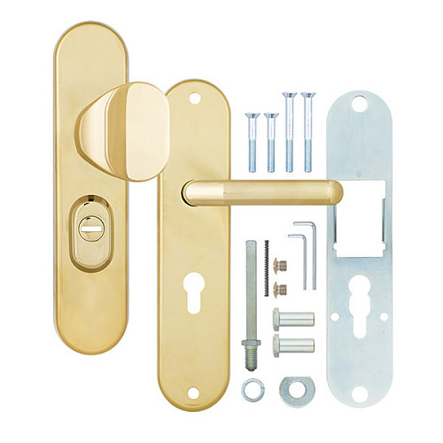 Ручки на планке с протектором ROSTEX Universal R 85мм (38-55мм) фиксированная-нажимная титан PVD - Фото №6