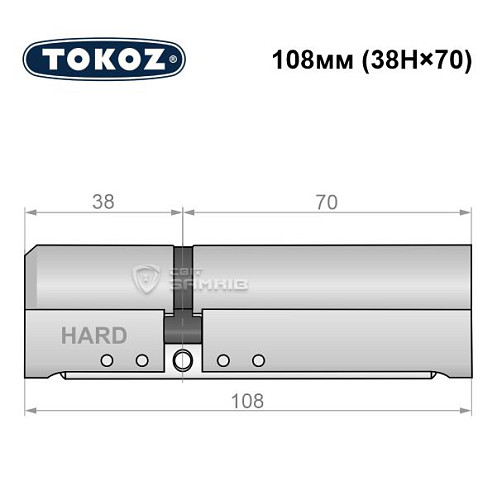 Цилиндр TOKOZ Pro400 108 (38H*70) (H - закаленная сторона) никель матовый - Фото №8