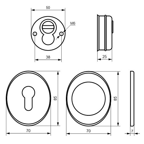 Протектор AZZI FAUSTO F23 Antitubo 25мм 85x70 матовий хром  - Фото №4