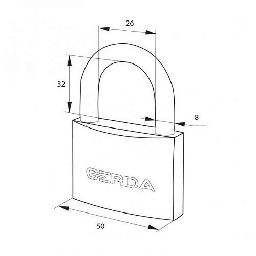 Навесной замок GERDA KZZS 50 (3 ключа) - Фото №4