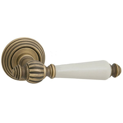 Ручки на розеті FIMET Michelle 106P (269) F43 матова бронза/білий фарфор - Фото №2