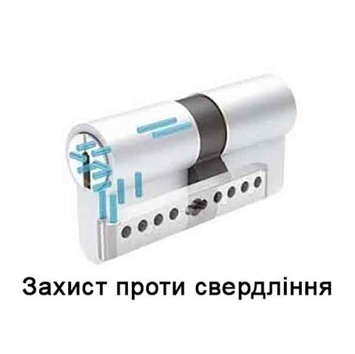 Циліндр KESO 8000 90T (40*50T) нікель сатин 3 ключа - Фото №7