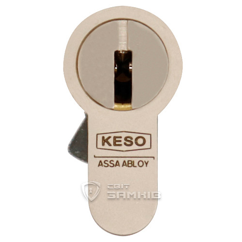 Циліндр KESO 8000 80T (35*45T) нікель сатин 3 ключа - Фото №5