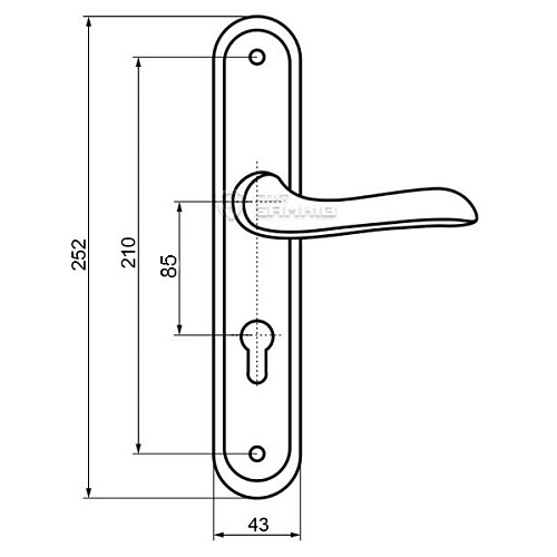 Ручки на планці OZCANLAR Selin Yale 85 матова бронза - Фото №2