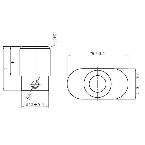 Вороток циліндра ABARO K19  овальний нікель матовий - Фото №2