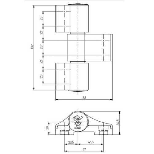 Петля MEDOS Jocker Alu-3 67 мм до 160 кг черный матовый - Фото №4