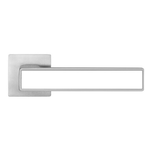 Ручки на розеті MVM/Linde A-2015 (T20-E20) MC/WHITE матовий хром з білою вставкою  - Фото №2