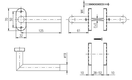 Ручки на розеті ROSTEX Albacete ES32 нержавіюча сталь матова - Фото №5