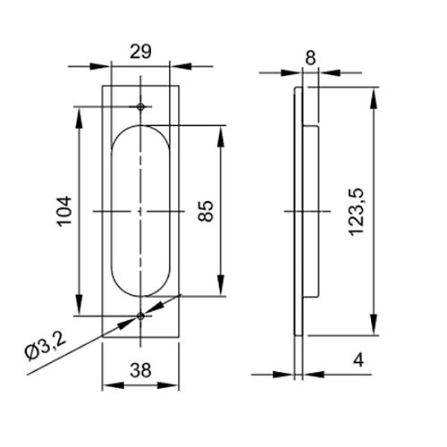 Ручки для розсувної системи VALCOMP 123,5x38 мм чорний - Фото №3