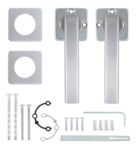 Ручки на розетте ROSTEX Marsia H50 нержавеющая сталь матовая - Фото №4