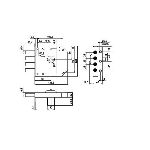 Замок накладний ЕЛЬБОР Базальт 1.05.51 MA (BS68мм) (н) - Фото №3