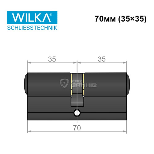 Циліндр WILKA 1400 A 70 (35*35) чорний - Фото №7