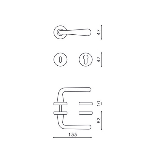 Ручки на розеті OLIVARI Golia CO хром матовий - Фото №4