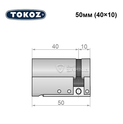 Циліндр половинка TOKOZ Pro300 50 (40*10) нікель матовий - Фото №8