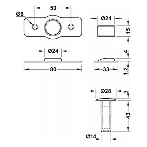 Стопор дверний прихований FANTOM PREMIUM магнітний хром матовий - Фото №8