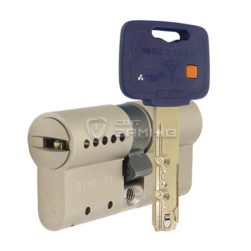 Цилиндр MUL-T-LOCK MTL800/MT5 + MOD 70 (35*35) (модульный) никель сатин - Фото №1