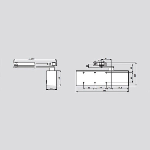 Дотягувач DORMA TS71 EN3/4 стандартна тяга до 80кг FIRE Сірий - Фото №3